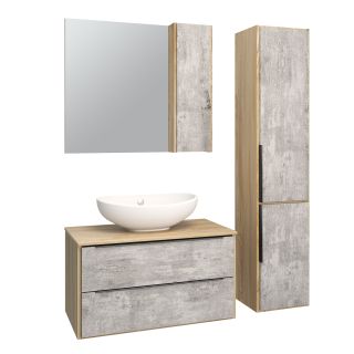 Пенал Runo правый подвесной дуб серый Мальта 35 (00-00001096)